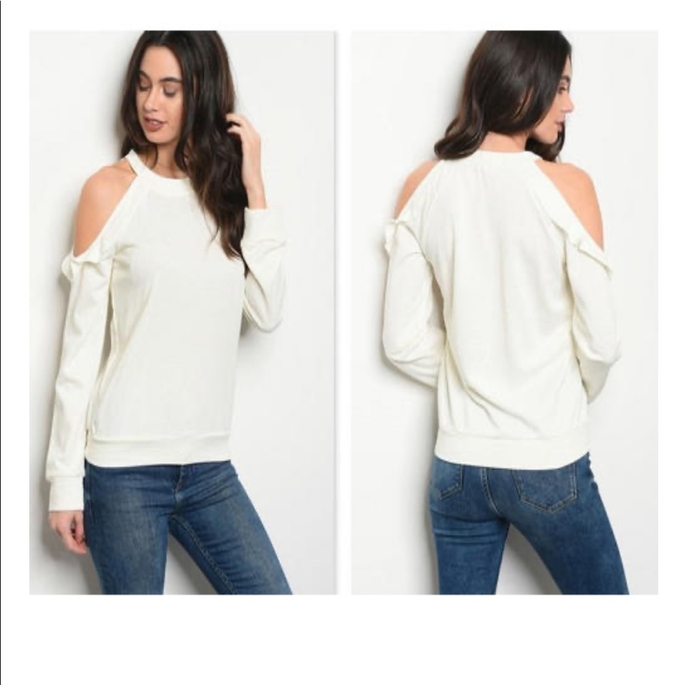 NWT Honey Punch Off Shoulder Sweatshirt Small Gray